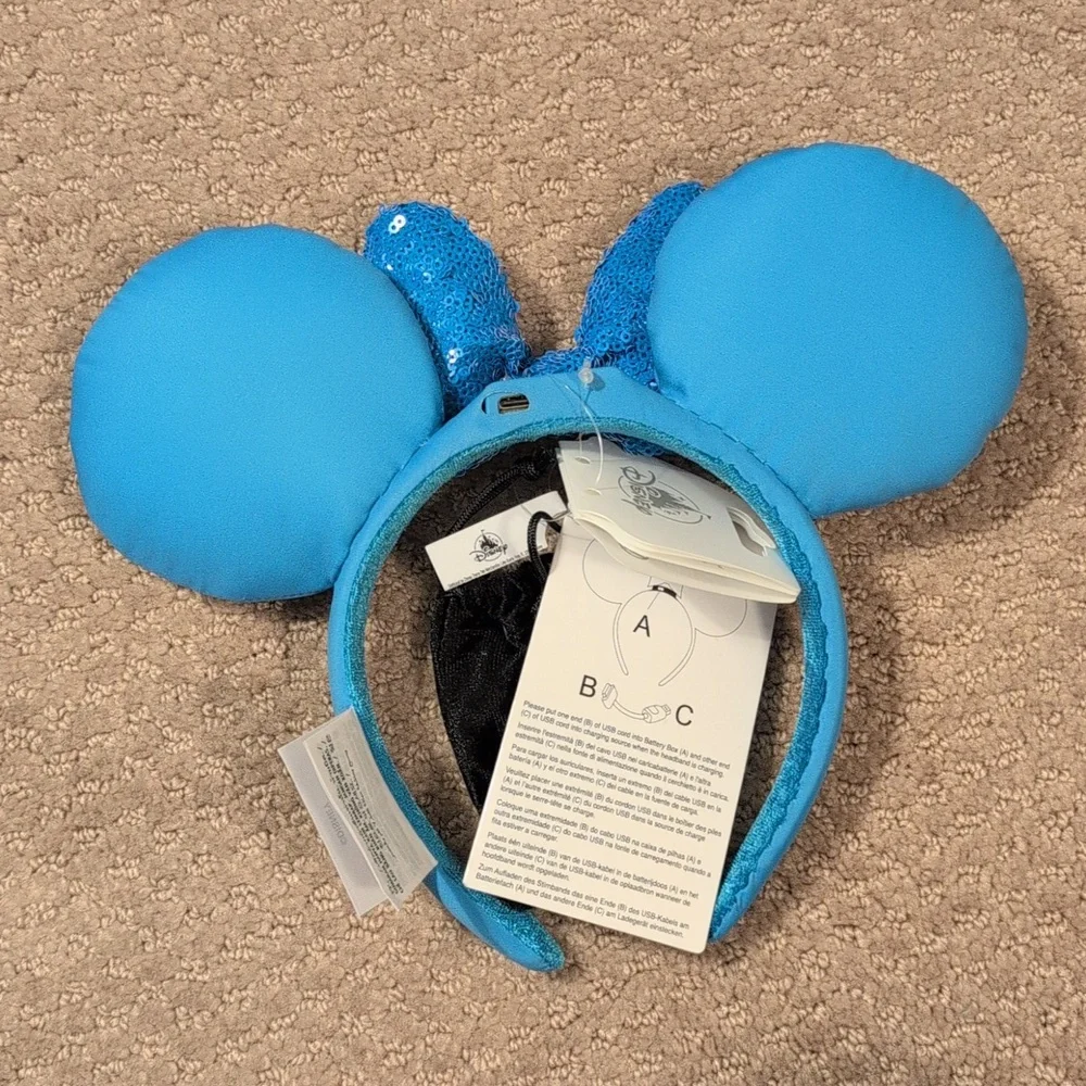 Loungefly Disney Parks Mickey And Minnie Light Up Hanukkah Mini Backpack & Ears